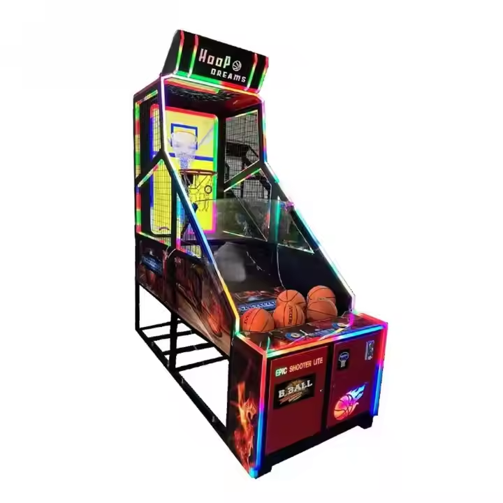 Gaming Console Years - 70 นิ้ว Crazy บาสเกตบอลอาเขตความบันเทิงโลหะเกมคอนโซลหยอดเหรียญเครื่อง Hoops เพื่อความสนุกสนานและความตื่นเต้น