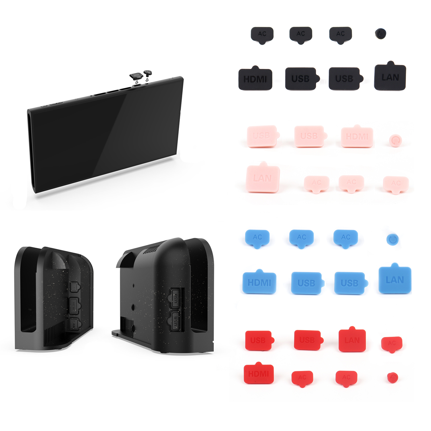 Gaming Console Nintendo Switch 2 - ปลั๊กป้องกันฝุ่นซิลิโคน USB HDMI ประเภท C LAN