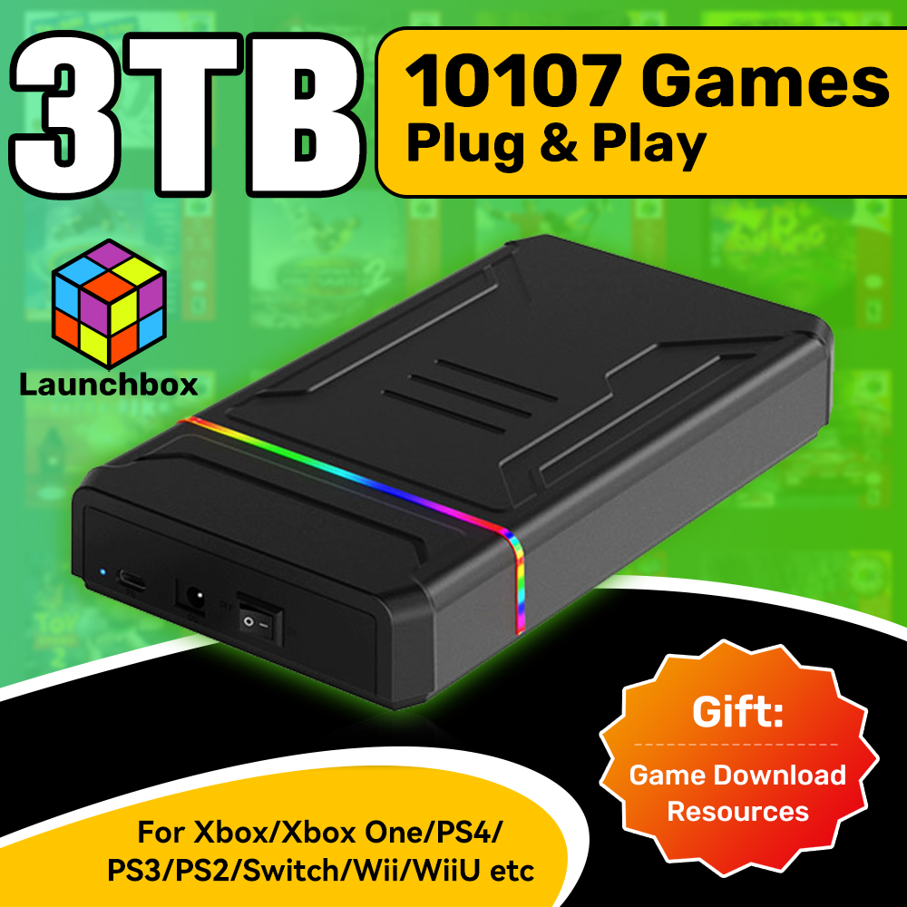 Gaming Console Os - 3T Gaming HDD Launchbox OSคอนโซลเกมRetroสําหรับXBOX/PS4/สวิทช์/PS3/PS2/PS1/WiiU/Wii/DC 10107