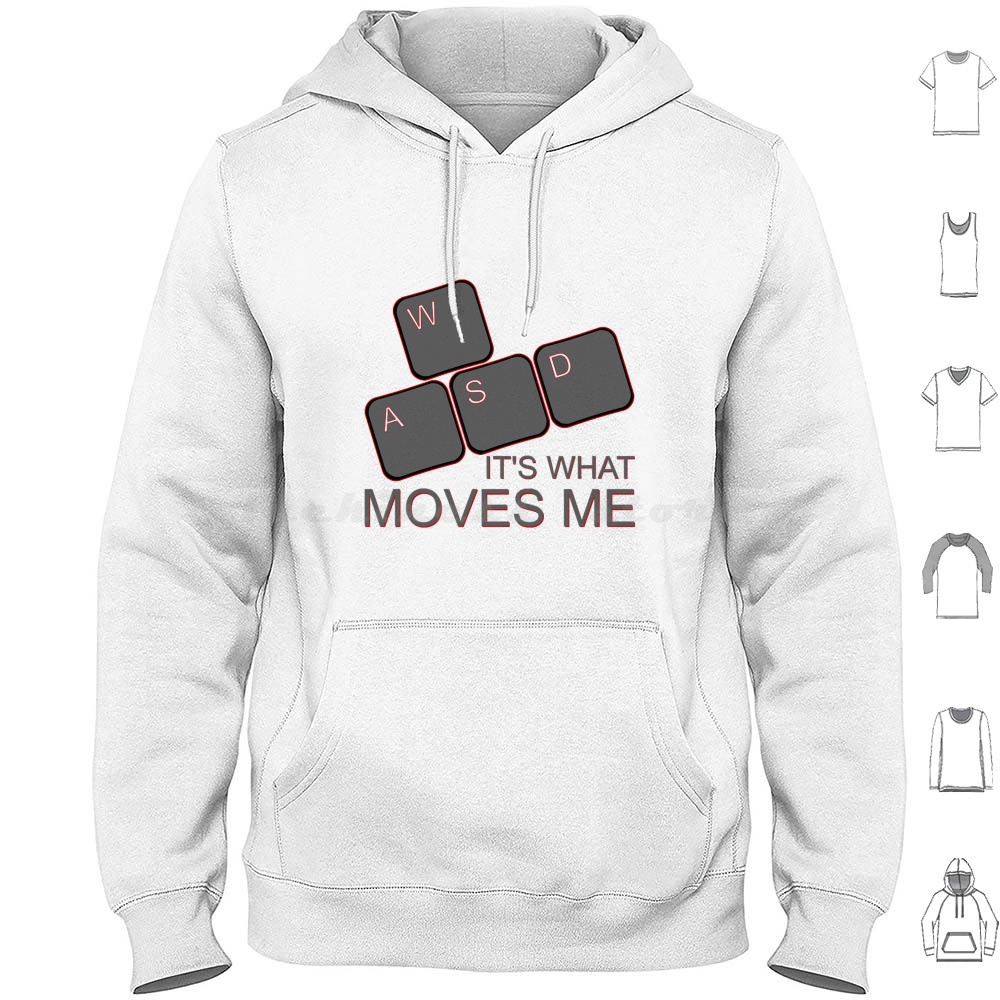 Gaming Console Keyboard - เสื้อฮู้ด Wasd Moves Me แขนยาว สำหรับเล่นเกมส์