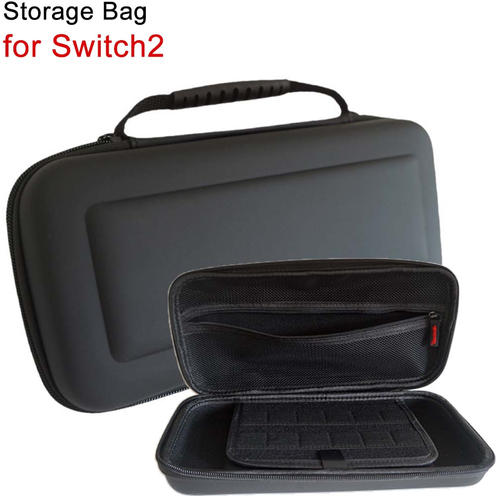 Gaming Console Bag - กระเป๋าเก็บของสีดำสำหรับคอนโซลเกมสวิตช์ 2 พร้อมช่องใส่การ์ด ขนาด 30x14.5x6 ซม.