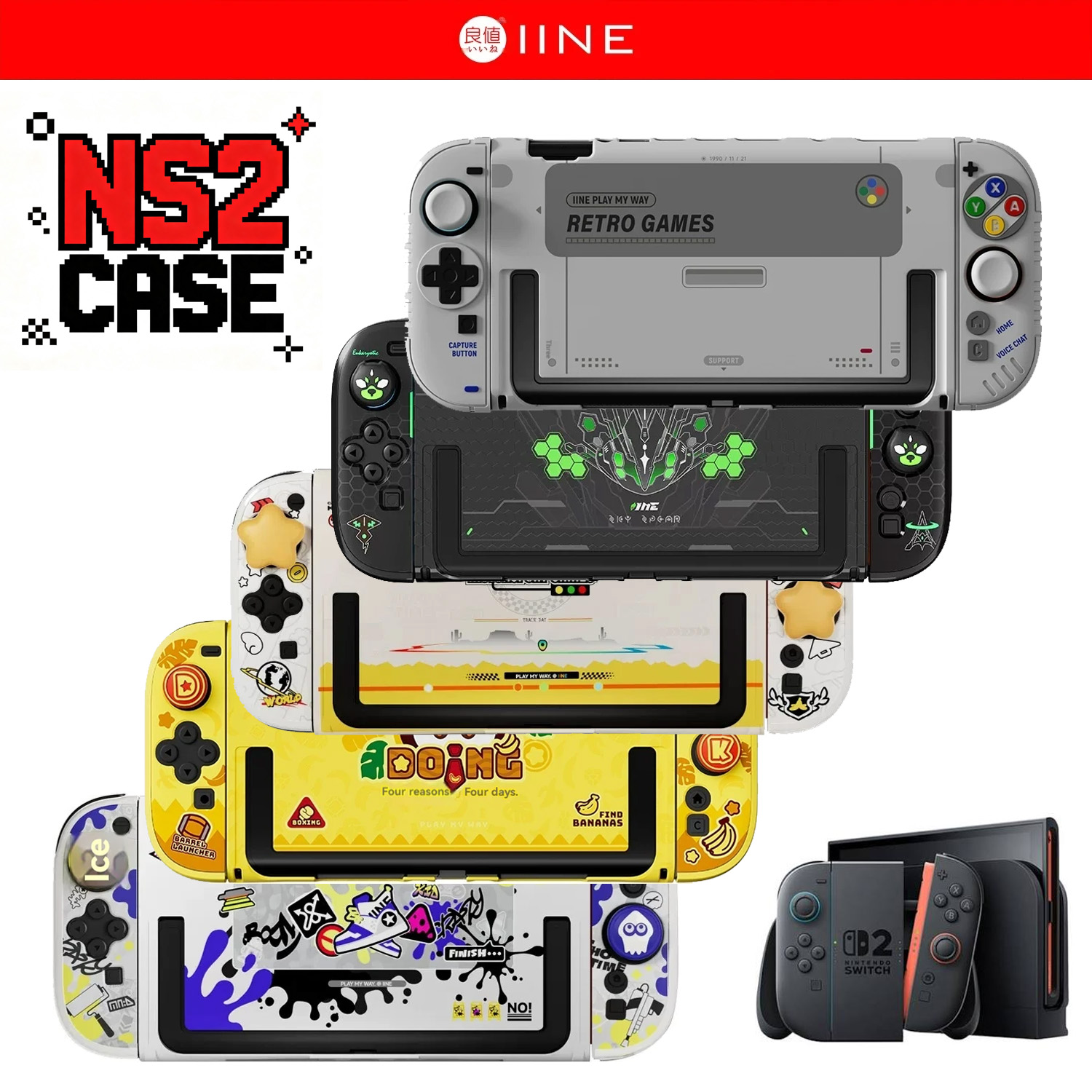 Gaming Console Nintendo Switch 2 - เคสป้องกัน IINE Retro Case Switch 2