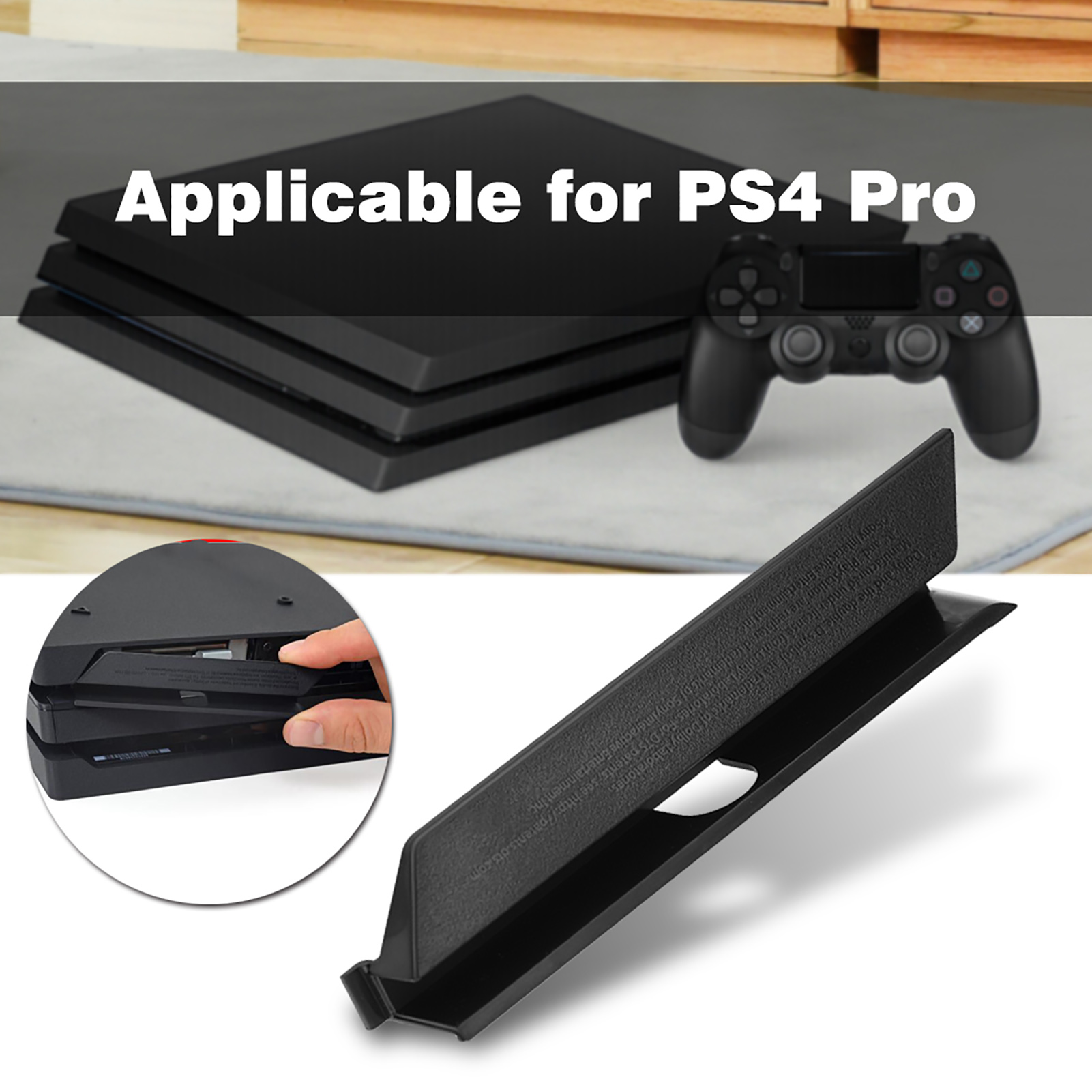 Gaming Console Monitor - ช่องใส่ฮาร์ดไดรฟ์ HDD พลาสติกสีดำพนังประตูสำหรับ Sony PS4 Pro