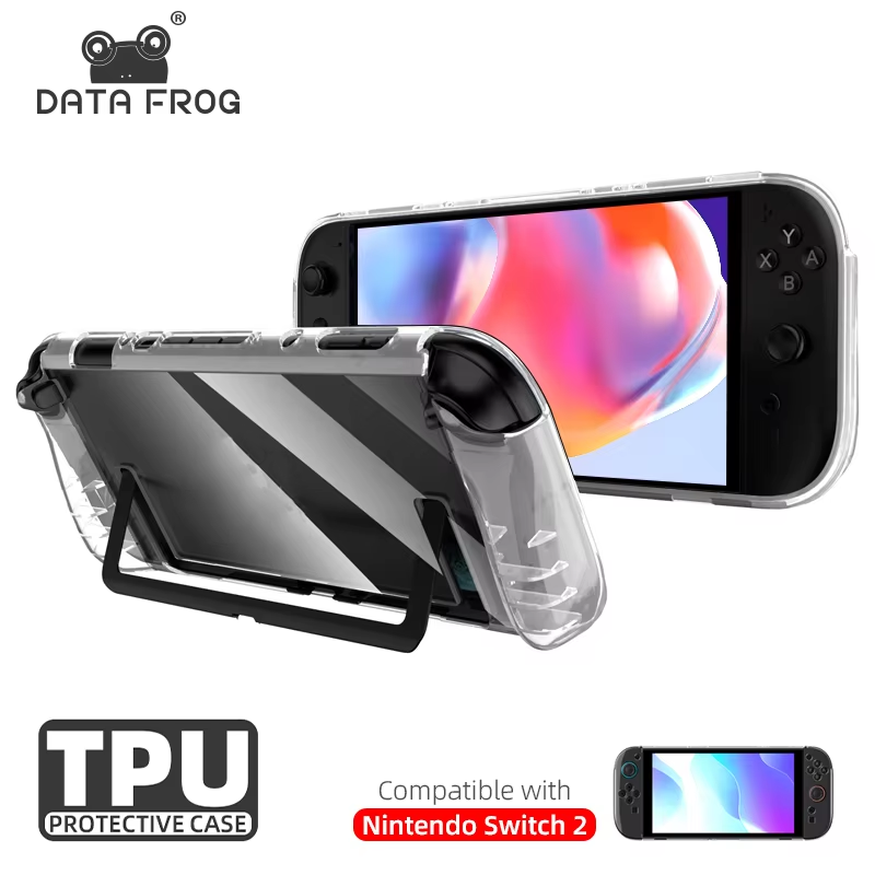 Gaming Console Nintendo Switch 2 - DATA FROG ซอฟท์ TPU กันกระแทกใสคริสตัลฝาครอบป้องกันสำหรับสวิตช์ 2
