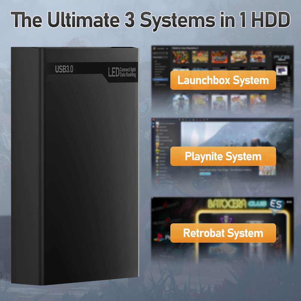 500G Retro Gaming HDD คอนโซลวิ - Gaming Console Os บทวิจารณ์และราคา